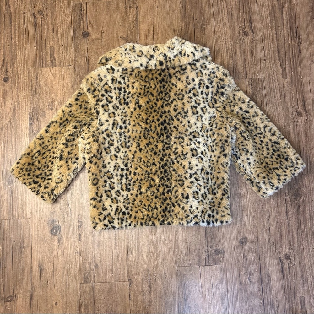 Luz Animal Print Cheetah Faux Fur 3/4 Sleeve Crop Coat - Picture 15 of 15